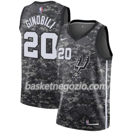 Canotte Uomo San Antonio Spurs Manu Ginobili 20 Nike City Edition Nero Swingman